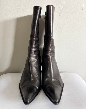 Vero Cuoio Brown Leather Heeled Boots- Size 38