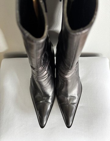 Vero Cuoio Brown Leather Heeled Boots- Size 38