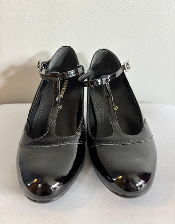 Green Cross Black Heeled Pumps- Size 3