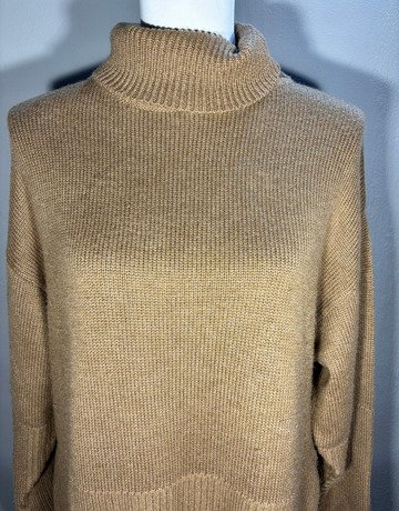 Desray Brown Polo Neck Wool Blend Top- Size 34