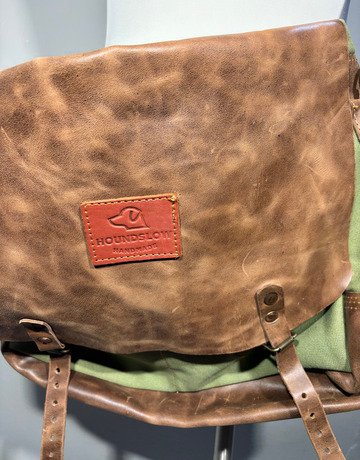 Houndslow Handmade Canvas & Leather Messenger Bag- Large Size