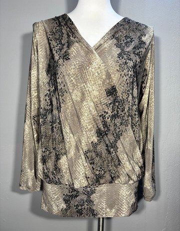 Monsoon Brown And Black Top- Size Small