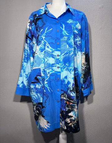 Hugo Flear Blue Cotton Shirt- Size 32/36
