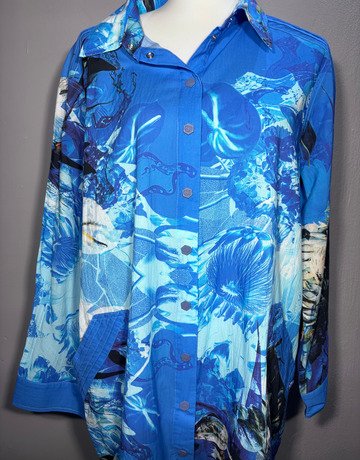 Hugo Flear Blue Cotton Shirt- Size 32/36