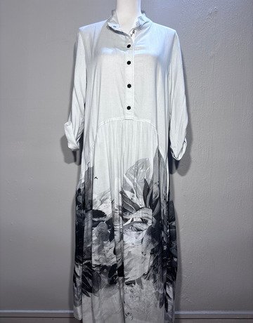 Hugo Flear Grey And Black Protea Dress- Size 30/32