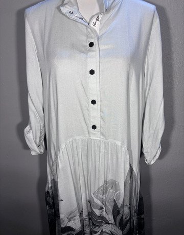 Hugo Flear Grey And Black Protea Dress- Size 30/32