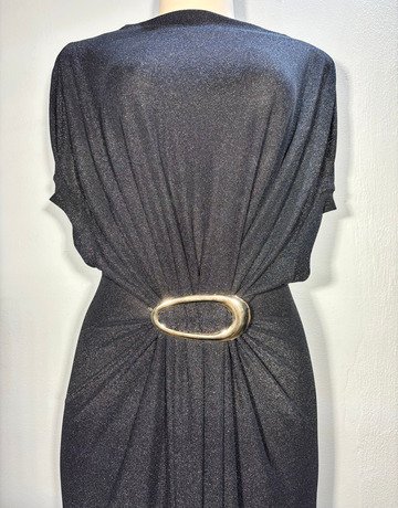 Amber Black Shimmer Evening Dress-Size Medium