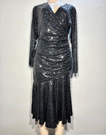 Oleg Cassini Black Sequin Dress- Size 14