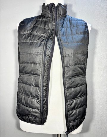 African Nature Black Sleeveless Puffer Jacket- Size Small