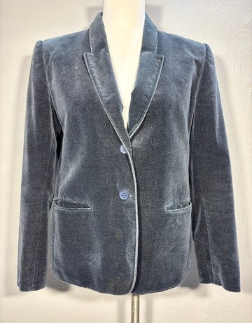 Navy Blue Velvet Jacket- Size Medium