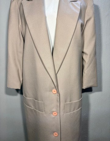 Ramelle Stone 75% Wool Coat- Size UK 36