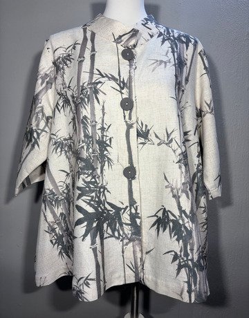 Mia Bella Black And White Patterned Jacket- Size 40