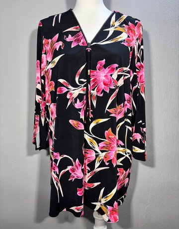 Joseph Ribkoff Black Patterned Top- Size UK18