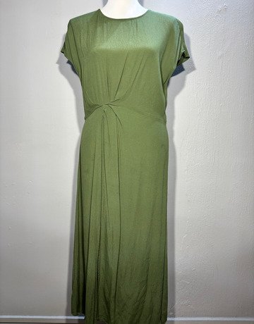 Trenery Green Viscose Dress- Size Medium