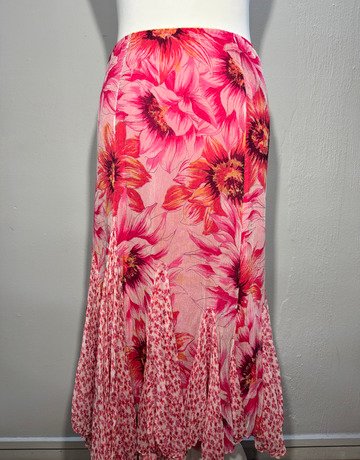 Habits Pink Floral Skirt- Size Medium