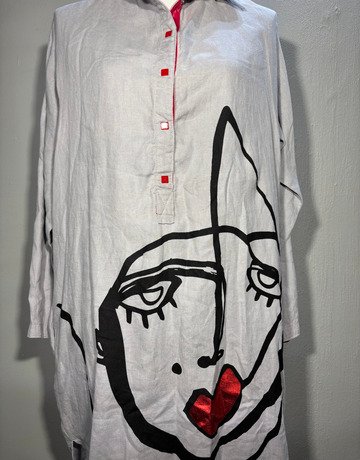 Hugo Flear Grey Pure Linen Dress- Size 34/38