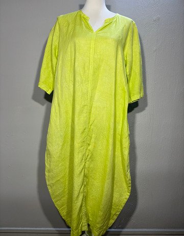 Hugo Flear Lime 100% Linen Dress- Size UK 32/34