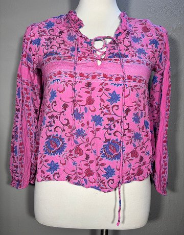 MNG Lilac Floral Viscose Top- Size Extra Extra Small