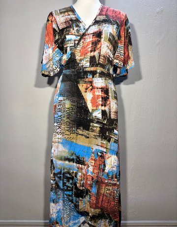 Hugo Flear Colourful Patterned Wrap Dress- Size UK 34/36
