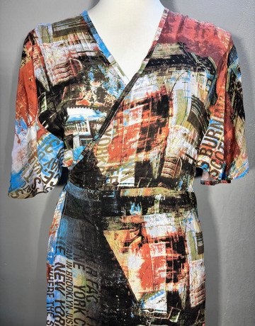 Hugo Flear Colourful Patterned Wrap Dress- Size UK 34/36