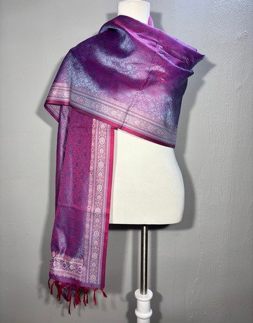Purple Patterned Scarf- Medium Size