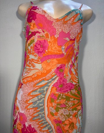 YES Orange And Pink Patterned Dress- Size 38