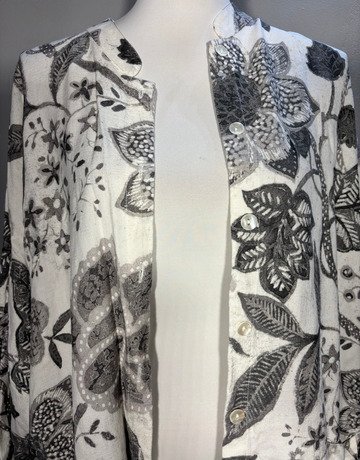 Kiki Grey And White Patterned Jacket- Size