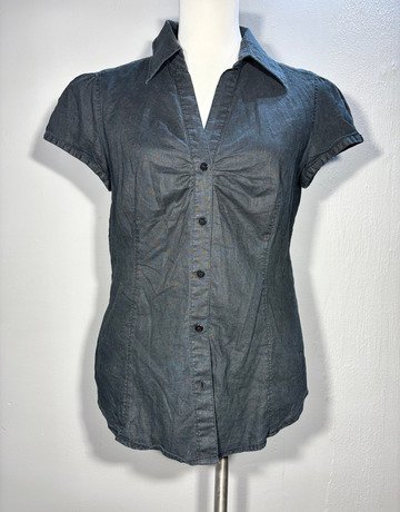Esprit Black Linen Blend Shirt- Size Large