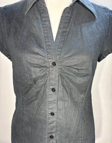Esprit Black Linen Blend Shirt- Size Large