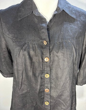Gordon Smith Black Linen Shirt- Size 10