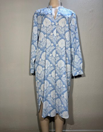 Jane Valken Blue And White Dress- Size Large