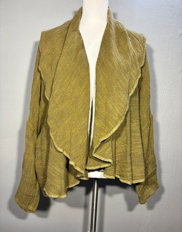 Peaches 65% Linen And 35% Cotton Blend Jacket- Free Size