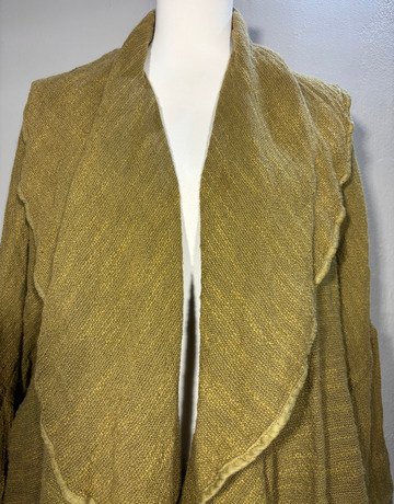 Peaches 65% Linen And 35% Cotton Blend Jacket- Free Size