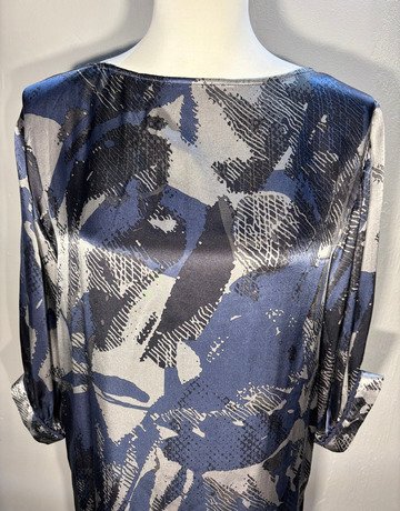 Blue And Black Patterned Top/Dress (No Brand Name)- Size Large