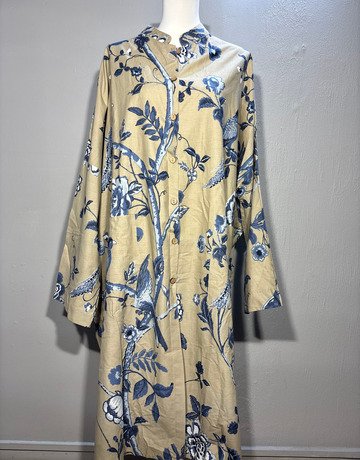 Its a Kiki Blue And Beige Linen Jacket- Size Extra-Large