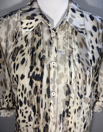 Gollehaug Brown Animal Print Shirt- Size European 42 or SA 36