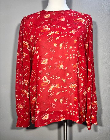 Giorgio Armani Red Patterned Top- Size European 40 or SA 38