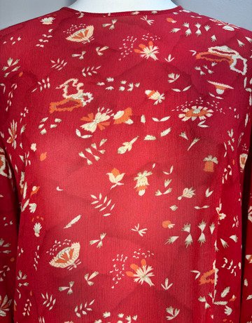 Giorgio Armani Red Patterned Top- Size European 40 or SA 38