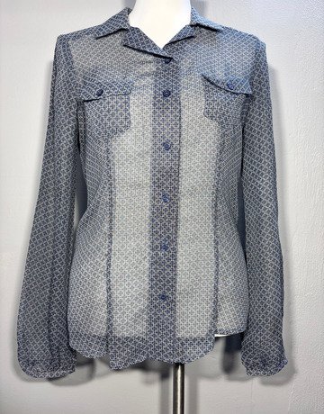 Next With Love Blue Sheer Shirt- Size UK10