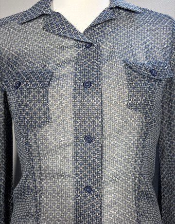Next With Love Blue Sheer Shirt- Size UK10