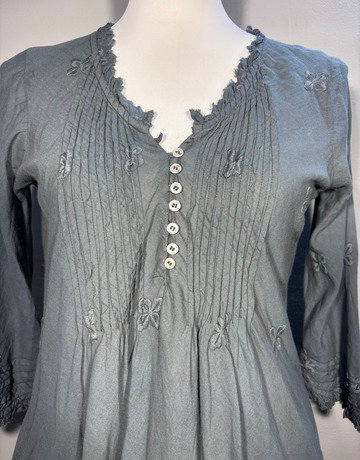 One Season Grey Cotton Top- Size Medium