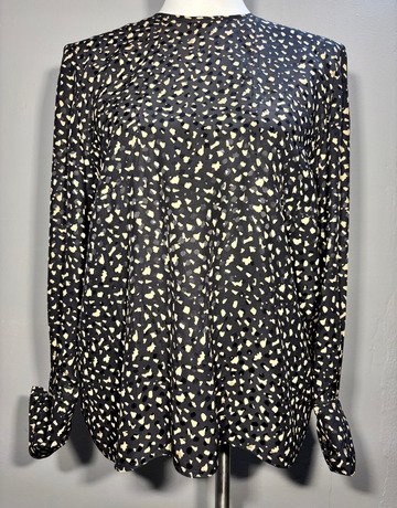 Valentino Black And Cream Patterned Shirt- Size UK8