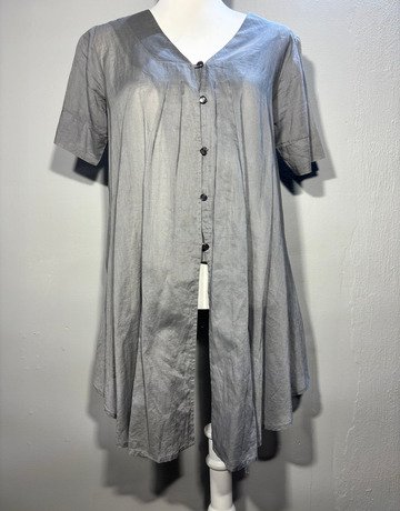 Yvonne Black Grey Pure Cotton Top- Size UK8