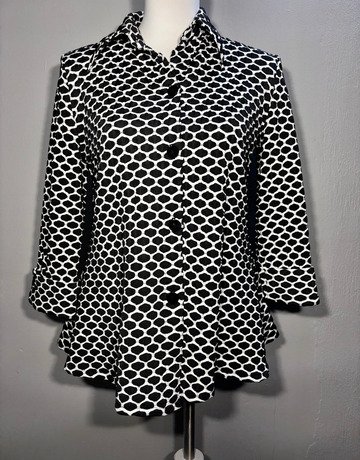 Joseph Ribkoff Black And White Patterned Jacket- Size UK10