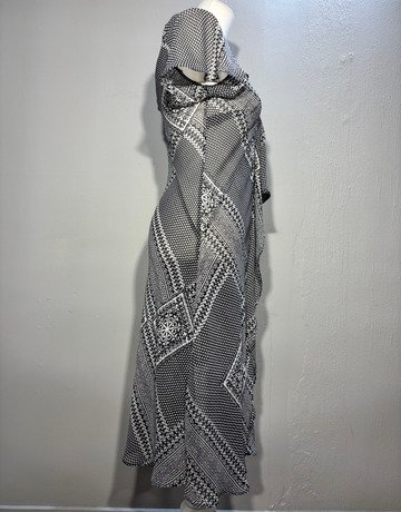 Per Una Black And White Patterned Sheer Dress- Size UK8