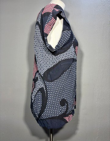 Theory Blue And Red Patterned Top- Size Medium