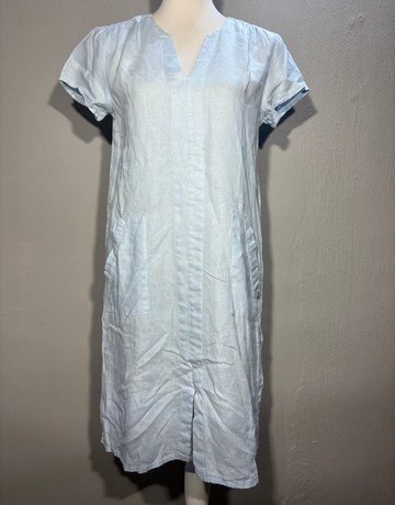 Soul Blue Linen Dress- Size Medium