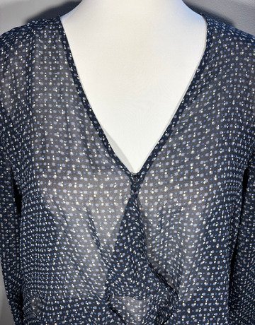 MNG Navy Blue Mesh Top- Size Large