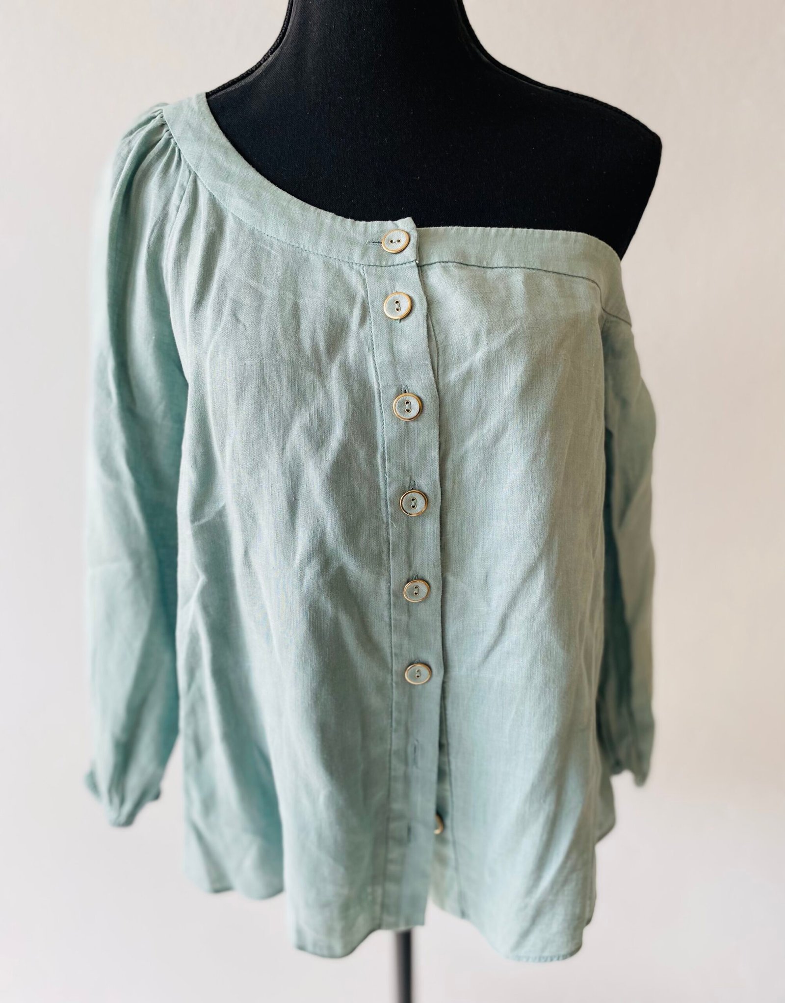 Forever New Cotton Asymmetrical Top - Size: AUS 10