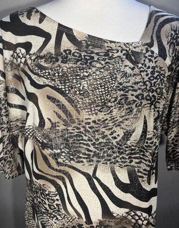 DUSUD Animal Print Asymmetrical Top- Size Medium/Large